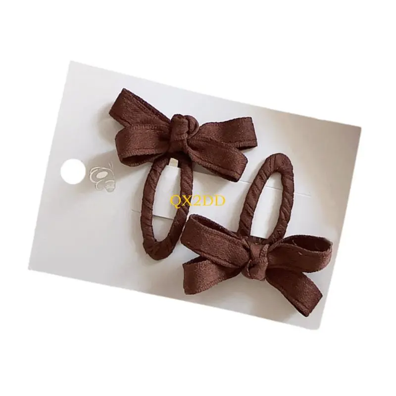 1 Pair Fashionable Baby Hairclips Leaf Color Series Bowknot Hair Clips Sweet Hairpins Headdress Props for Little Girls