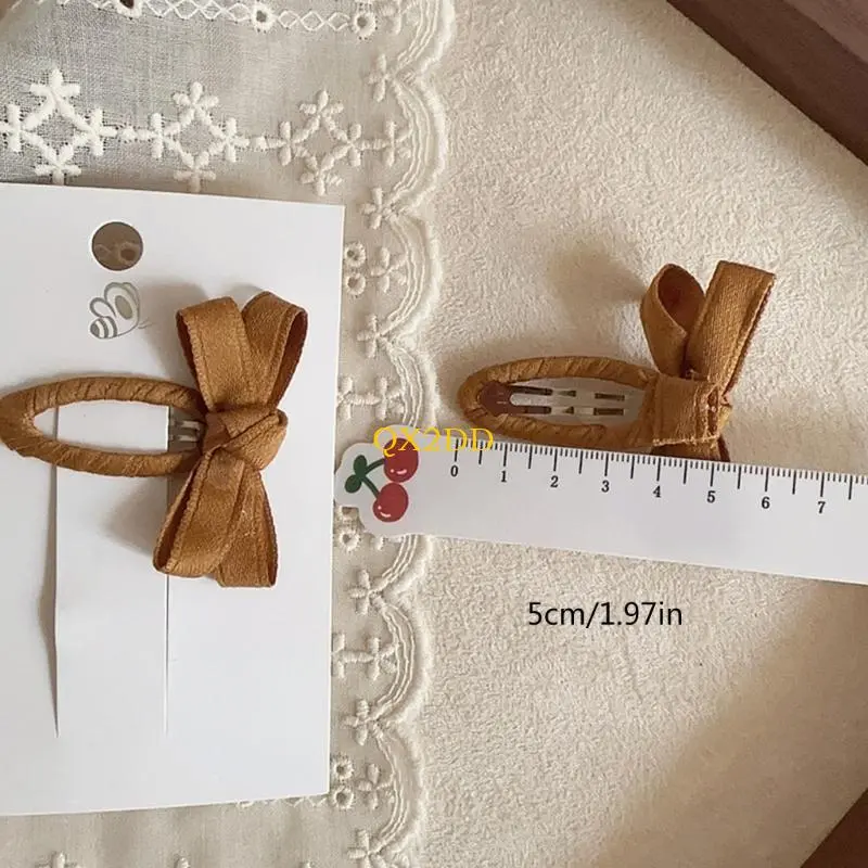 1 Pair Fashionable Baby Hairclips Leaf Color Series Bowknot Hair Clips Sweet Hairpins Headdress Props for Little Girls