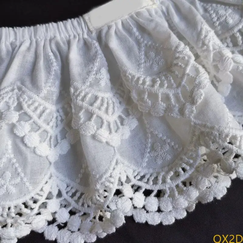 QX2D White Baby Skirt with Multi Layered Detailing Kids Butt Curtain for Everyday