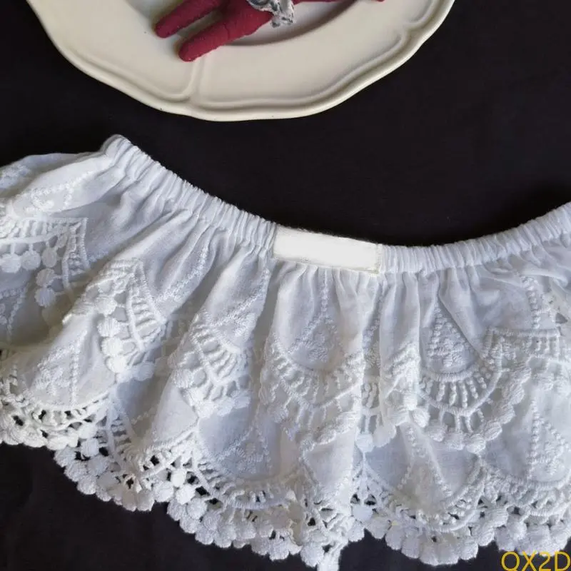 QX2D White Baby Skirt with Multi Layered Detailing Kids Butt Curtain for Everyday