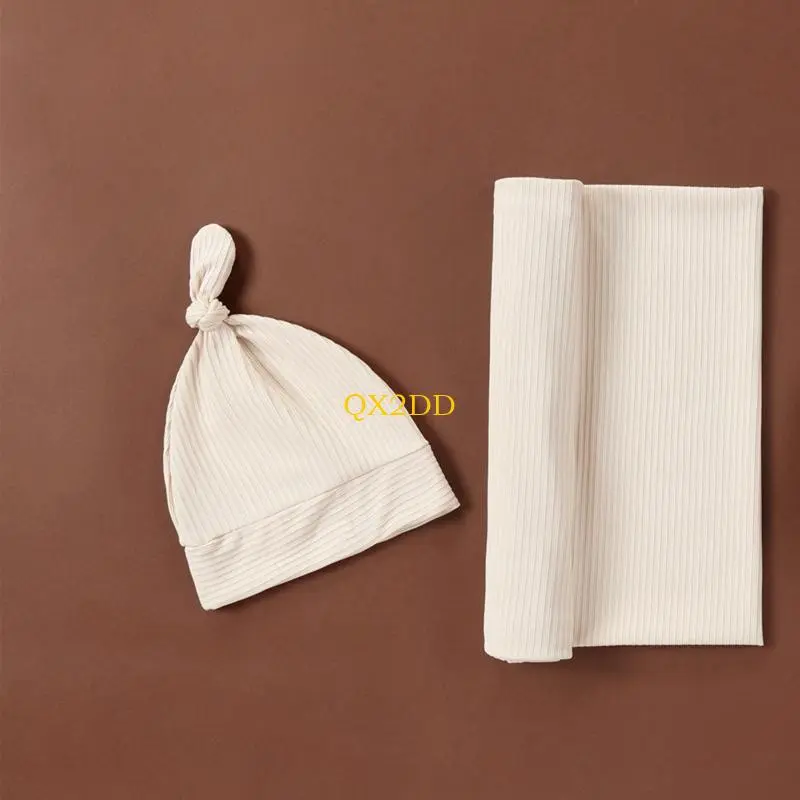 Newborn Baby Cotton Towel with Headband Hat 2pcs/set