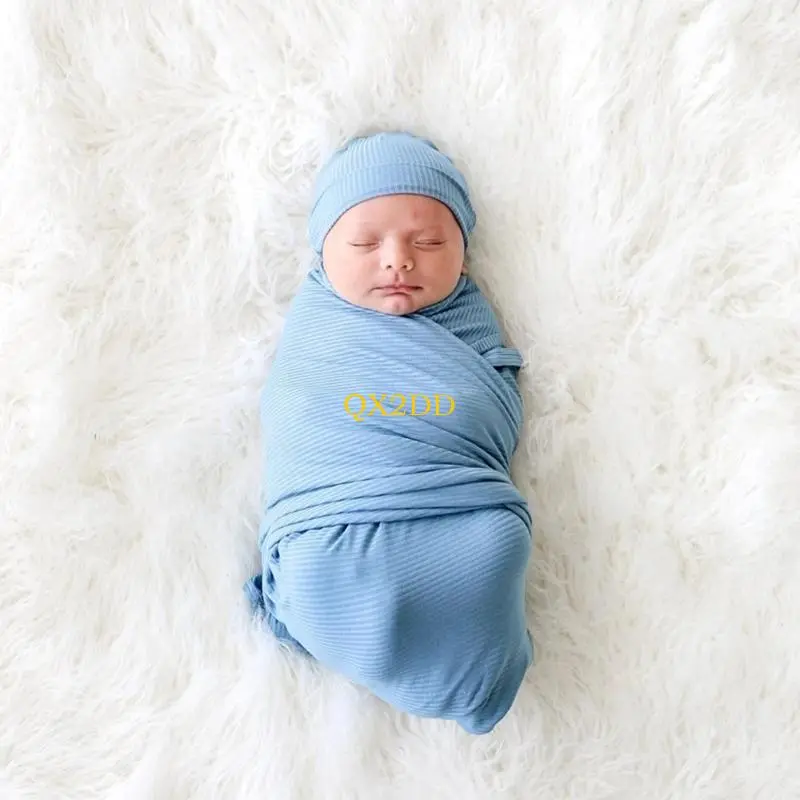 Newborn Baby Cotton Towel with Headband Hat 2pcs/set