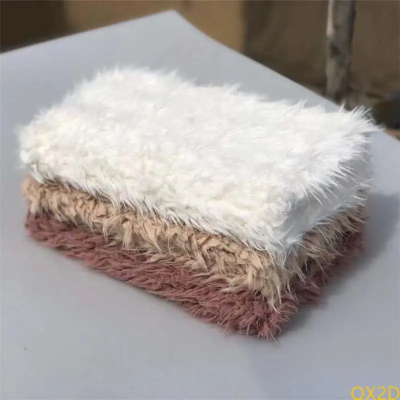 Newborn Photography Props Backdrop Baby Soft Faux Fur Blanket Infant Kids Fotografia Background Accessories