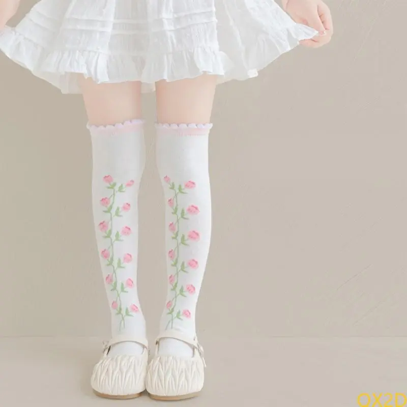 1 Pair Long Tube Socks for Kids Breathable Children's Above Knee Length Socks