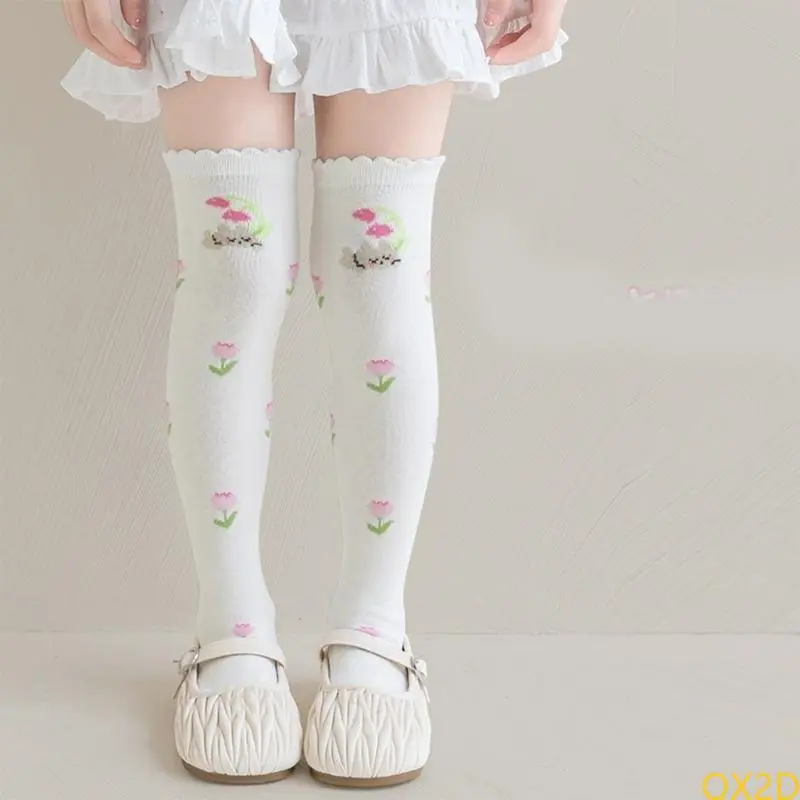 1 Pair Long Tube Socks for Kids Breathable Children's Above Knee Length Socks
