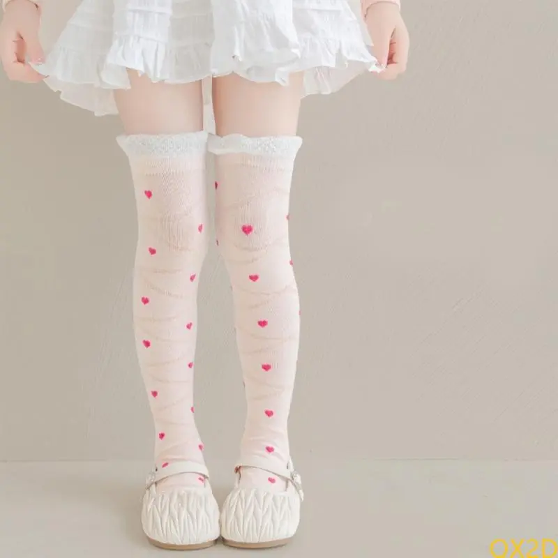 1 Pair Long Tube Socks for Kids Breathable Children's Above Knee Length Socks