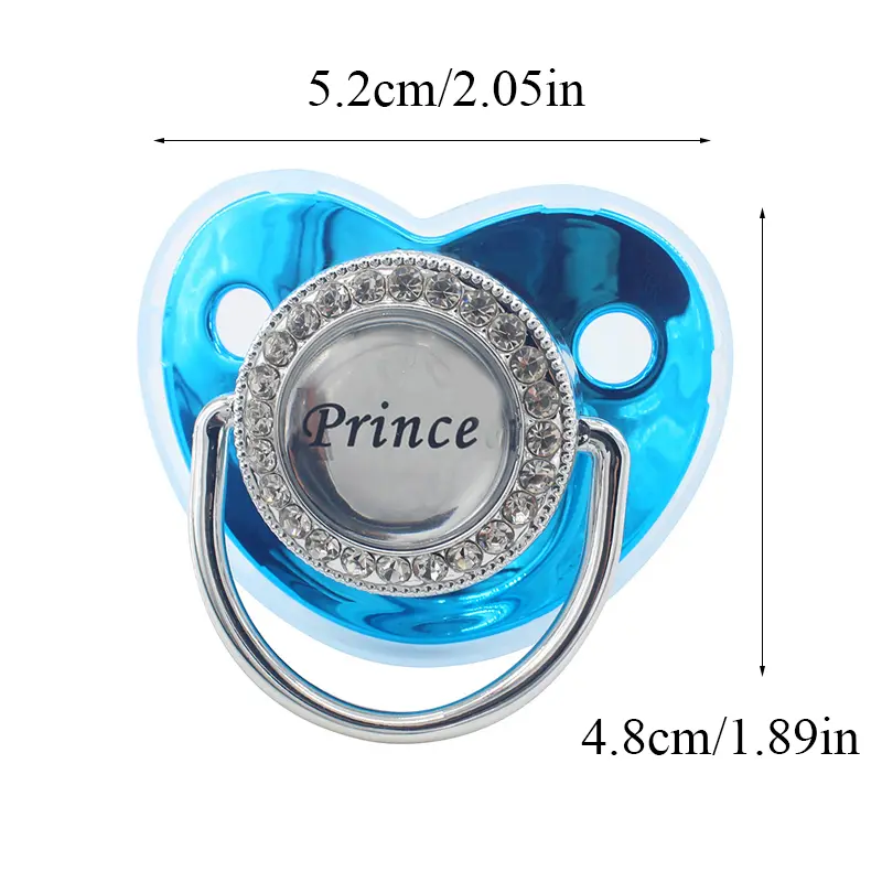 Blue Luxury Pacifiers Newborn Baby Bling Pacifier Clips BPA Free Silicone Nipple Letter Dummy Soother Feeding Holder Baby Shower