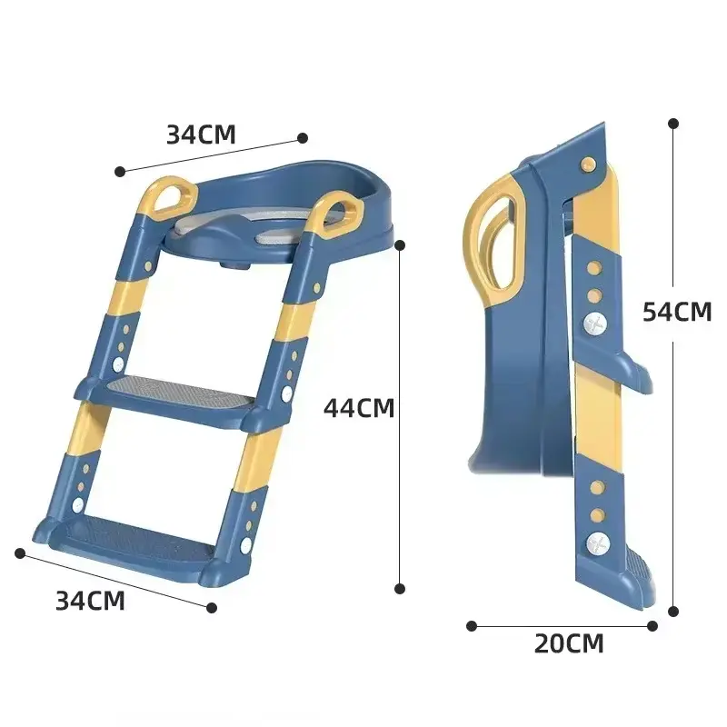 Baby Potty Chair Foldable Children Toilet Rack Step Foot Stool Stair Style Seat Adjustable Kids Training Potty Ladder with Mat