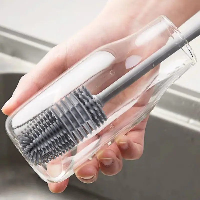 Baby Bottles Brush 360 Degree Rotation Long Handle Silicone Brushes Feeding Bottle Cup Cleaning Tools Pacifiers and Accessories