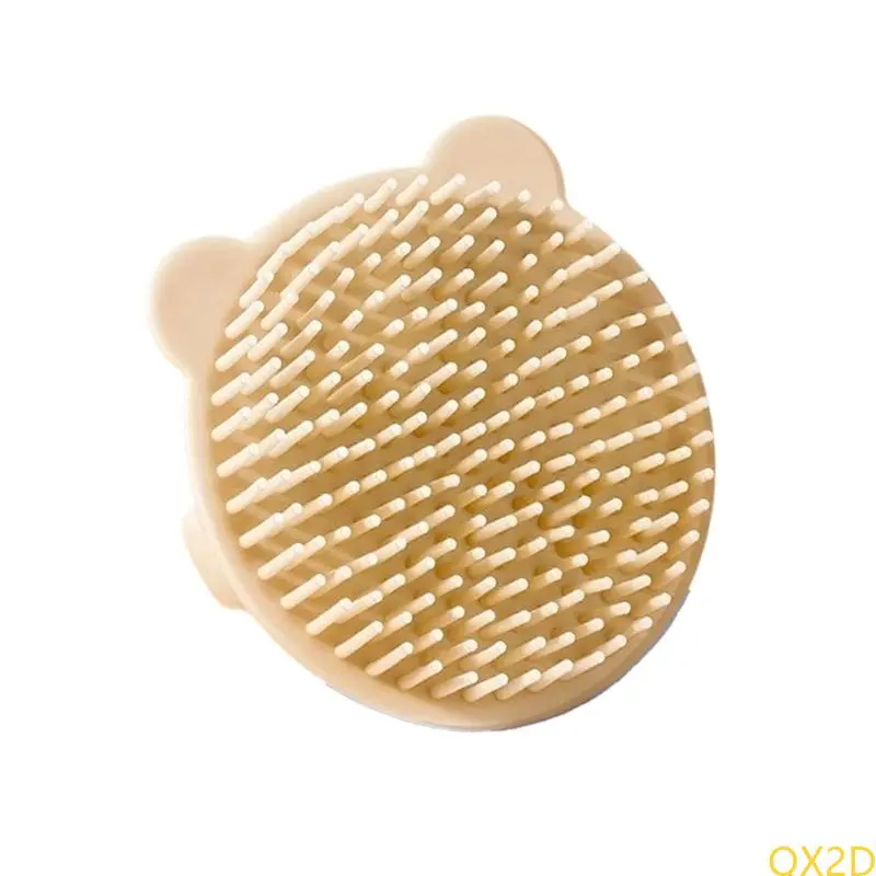 Soft Silicone Baby Hair Brush with Gentle Bristles for Infant Scalp Massage and Bath Time Comfort Lovely Bear Design