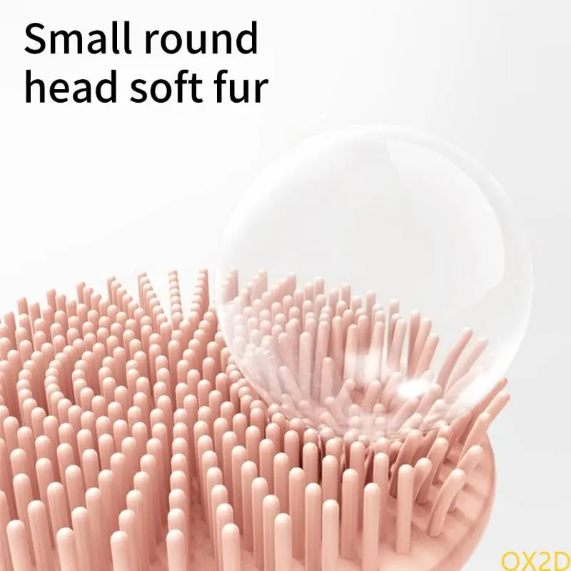 Soft Silicone Baby Hair Brush with Gentle Bristles for Infant Scalp Massage and Bath Time Comfort Lovely Bear Design