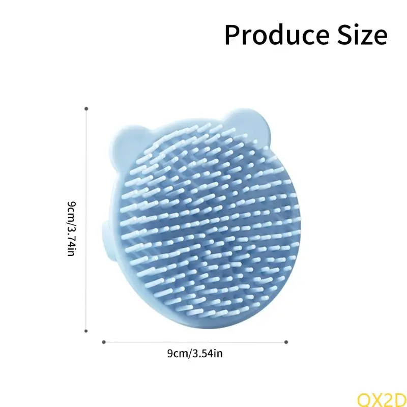 Soft Silicone Baby Hair Brush with Gentle Bristles for Infant Scalp Massage and Bath Time Comfort Lovely Bear Design