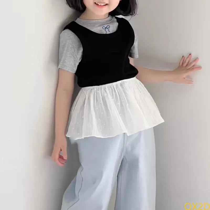 Strap Tied Skirt Stackable Fart Curtain for Girls Sweet Cosplay Clothing