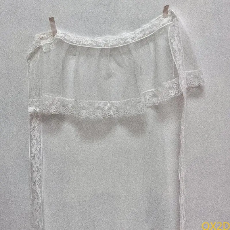 Girls Decorative Apron Princess Stackable Short Skirt Lace Lace-Up Bottom Apron