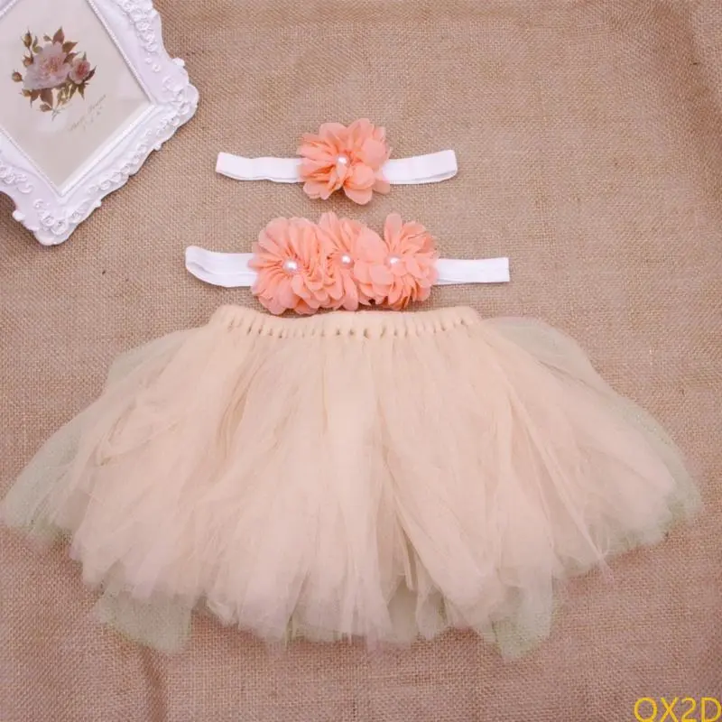 QX2D Baby Girl Diapers Cover Shorts Skirts+Headband Set Infant Newborn Kids Pettiskirt Girls Tulle Lace Tutu Skirts