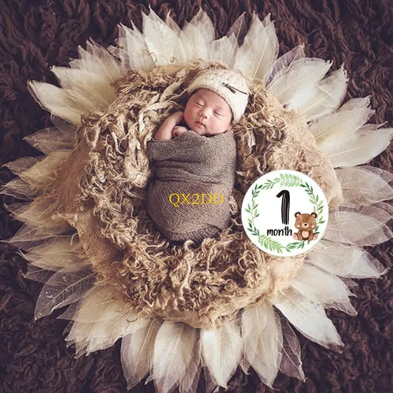 Photography Commemorative Floral Printed Stickers Baby Monthly Recording Sticker