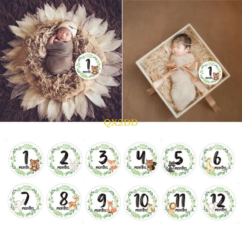 Photography Commemorative Floral Printed Stickers Baby Monthly Recording Sticker