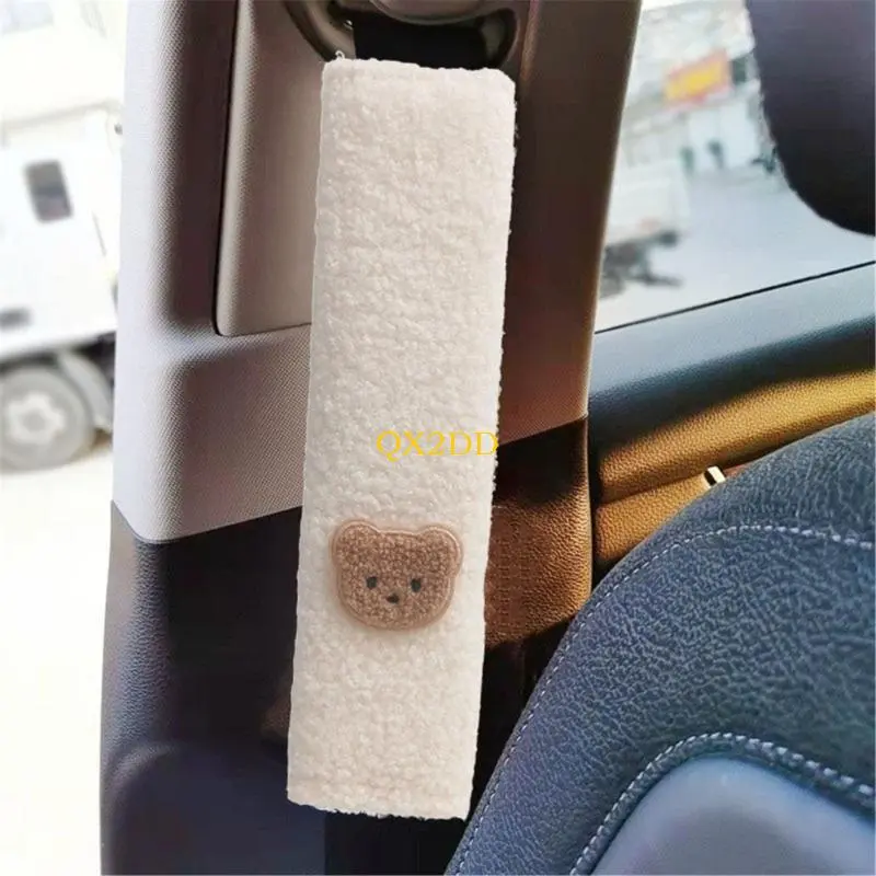 QX2D Kids Car Belt Shoulder Guard Wear Protective Case with Bear Rabbit Pattern Gift
