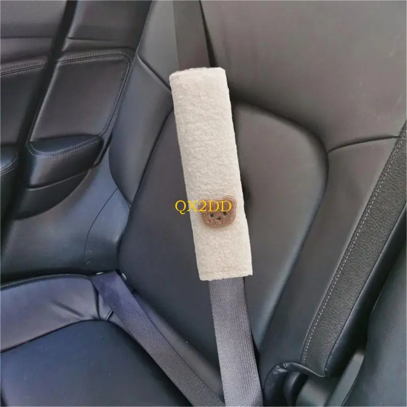 QX2D Kids Car Belt Shoulder Guard Wear Protective Case with Bear Rabbit Pattern Gift
