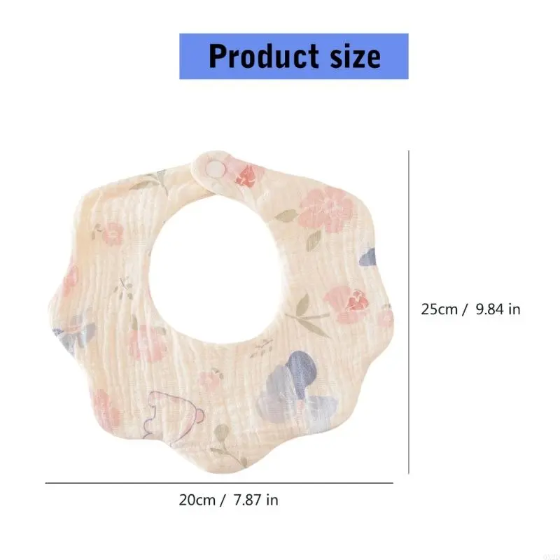 QX2D Baby Bib Unisex Cotton Bandana Bib 6 Layer Newborn Bib Baby Feeding Bib Lovely for Drooling & Teething Infants