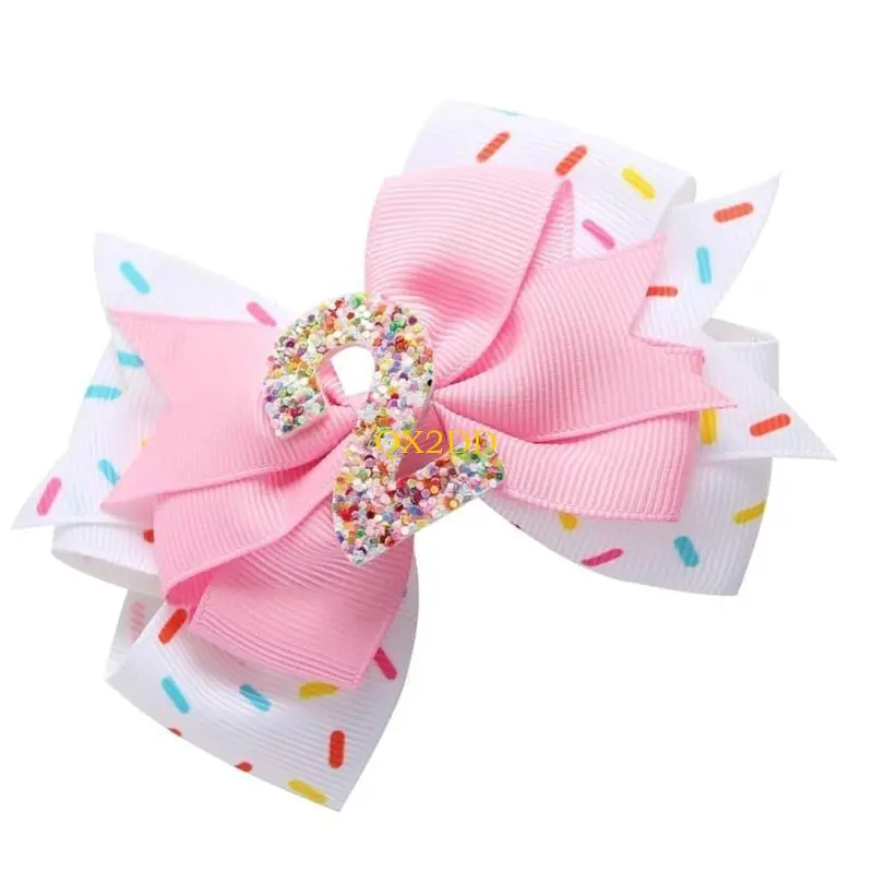 QX2D Bowknot Headwear/Hair Pin Hair Accessory for Girls 1-6T Adjustable Birthday Headdress for Special Occasion