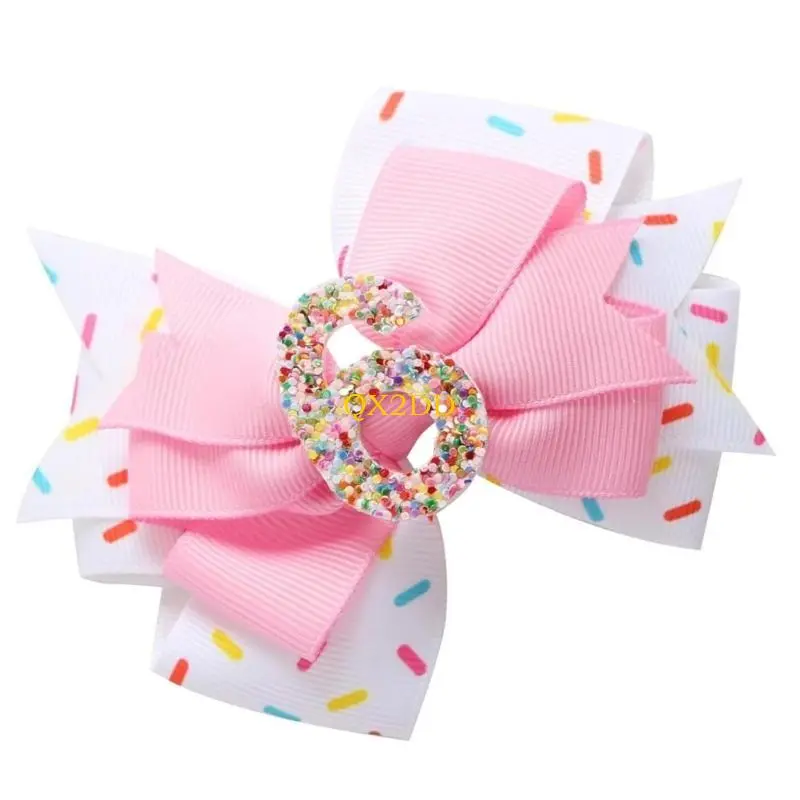 QX2D Bowknot Headwear/Hair Pin Hair Accessory for Girls 1-6T Adjustable Birthday Headdress for Special Occasion