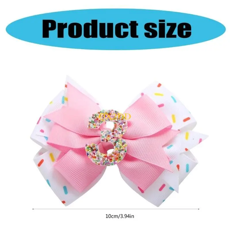 QX2D Bowknot Headwear/Hair Pin Hair Accessory for Girls 1-6T Adjustable Birthday Headdress for Special Occasion