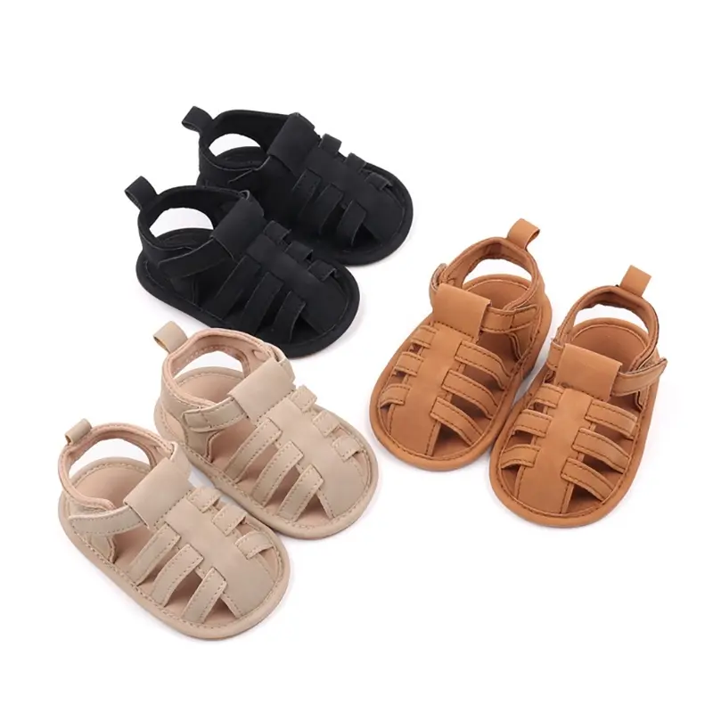 Beach Shoes for Infant First Walker Shoes PU Sandals Dress Flats QX2D