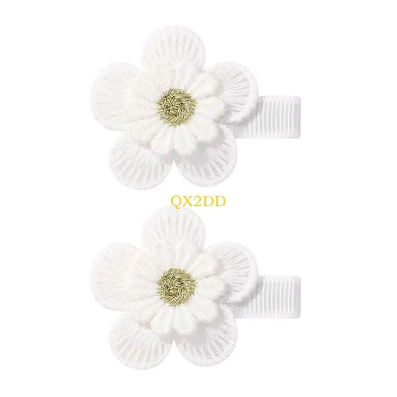 Flower Hairpins Fabric Hair Barrettes Kids Hair Ornaments for Little Girls