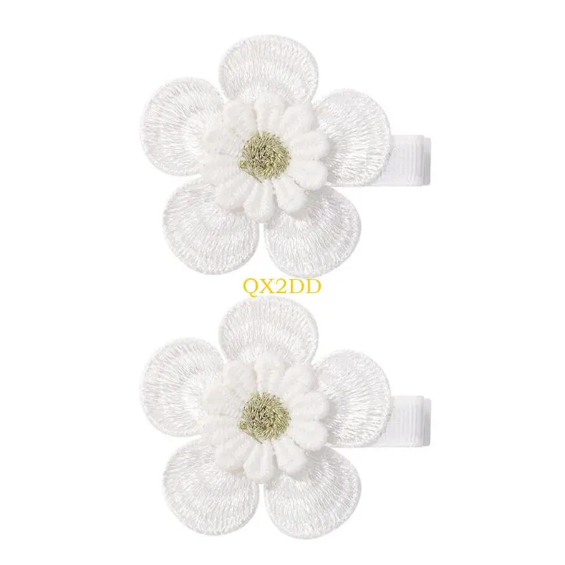 Flower Hairpins Fabric Hair Barrettes Kids Hair Ornaments for Little Girls