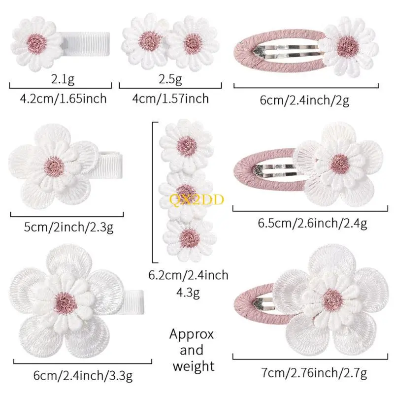 Flower Hairpins Fabric Hair Barrettes Kids Hair Ornaments for Little Girls