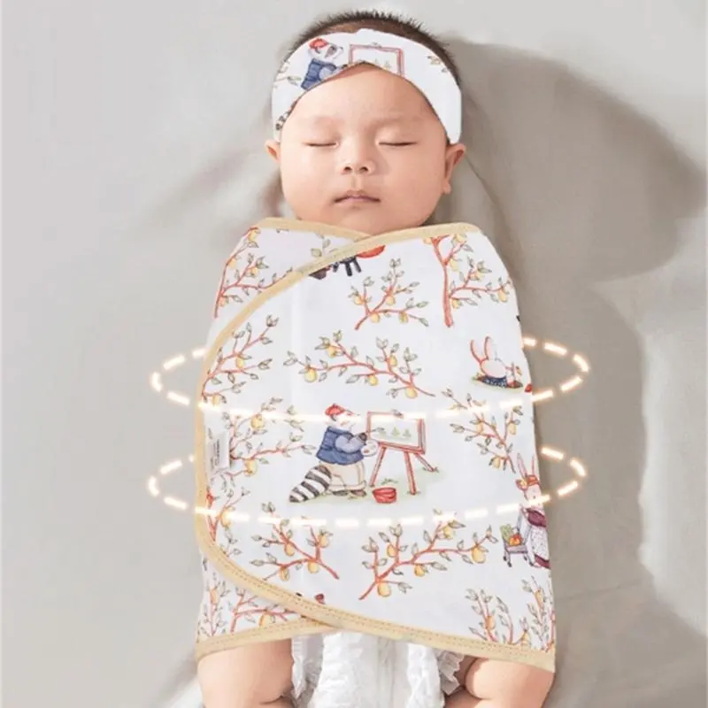 Newborns Swaddles Blanket Cotton Wrap Towel for Calm Sleep and Gentle Comfort