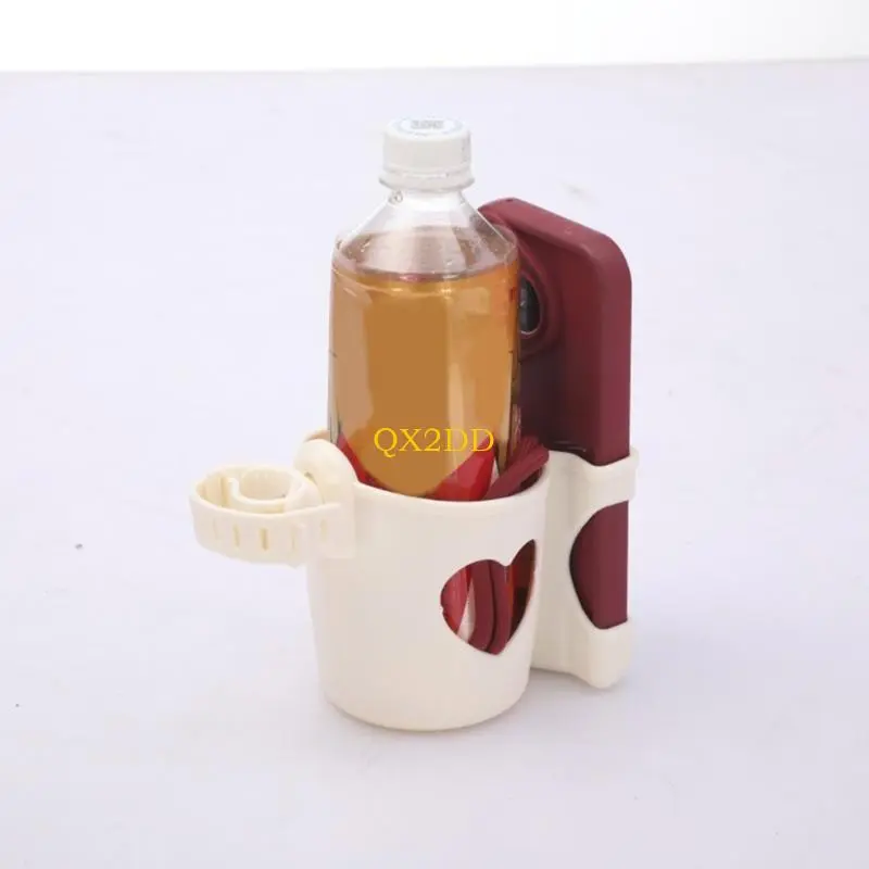 Convenient 2 In 1 Strollers Cup Holder with Bottle Compartment and Secure Phone Holder for Parents Travel Outdoor