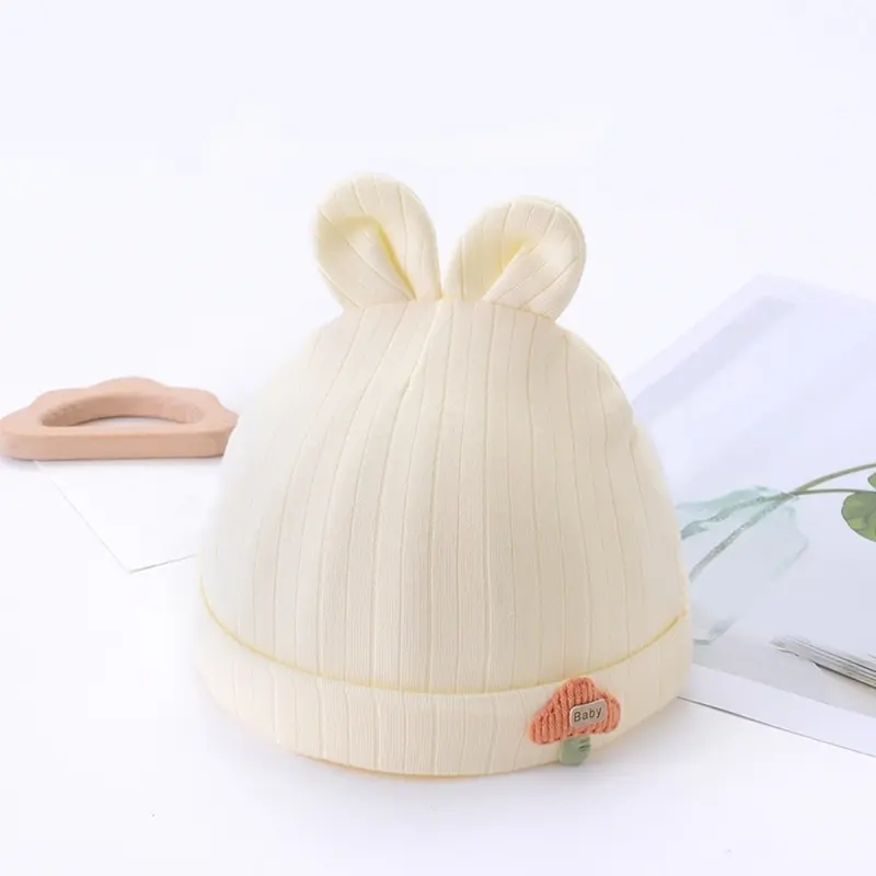 Beanie Cap Cotton Hospital Cap Soft Nursing Hats Shower Gift for Boys Girls 0-6M QX2D