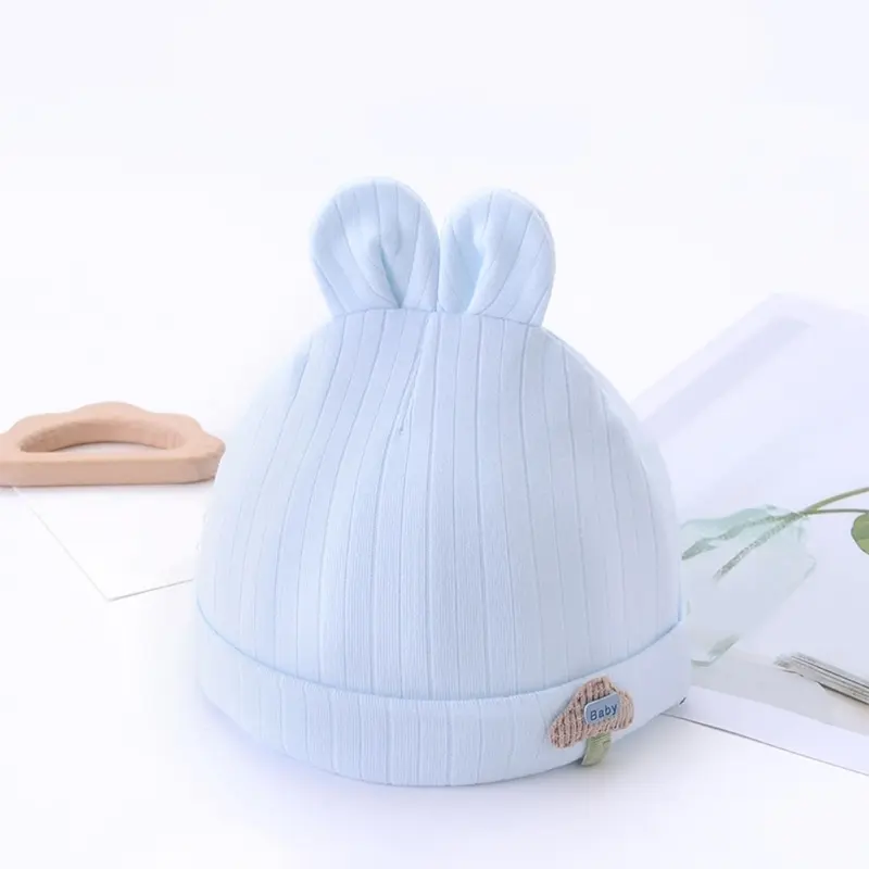 Beanie Cap Cotton Hospital Cap Soft Nursing Hats Shower Gift for Boys Girls 0-6M QX2D