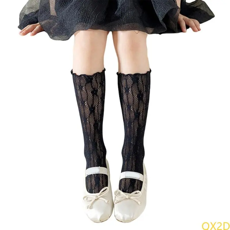 1 Pair Children's Socks Spring/Summer Thin Hollowed Out Flower Mesh Socks