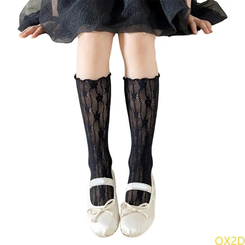 1 Pair Children's Socks Spring/Summer Thin Hollowed Out Flower Mesh Socks