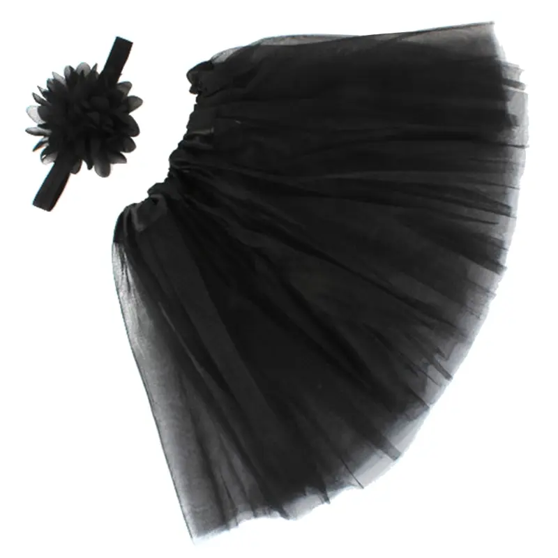 Infant Photograph Outfit Headband & Tulle Tutu Skirt Photo Studio Props Universal Baby Cosplay Costume Dress Shower Gift