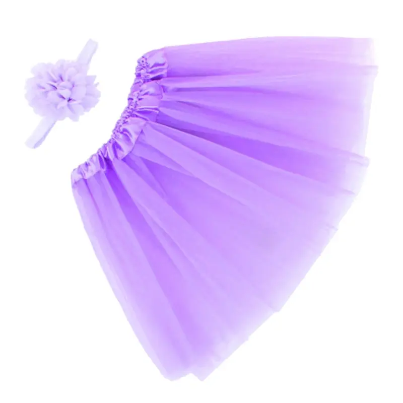 Infant Photograph Outfit Headband & Tulle Tutu Skirt Photo Studio Props Universal Baby Cosplay Costume Dress Shower Gift