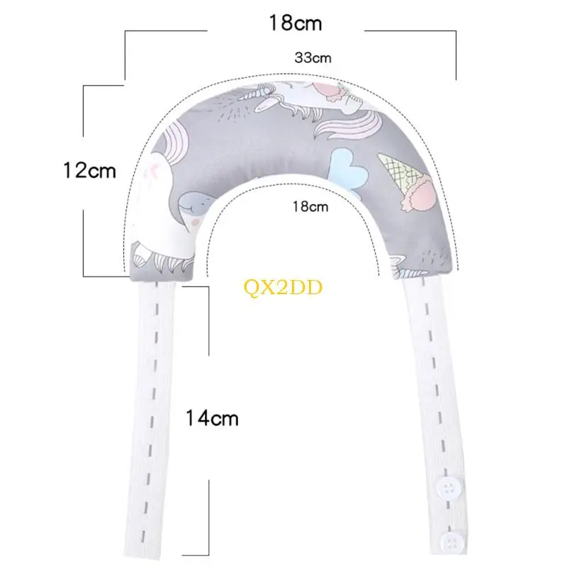 Baby Pillow with Ergonomic Neck Support Breathable Cotton Pillow with Cartoon Pattern for Newborns Infant