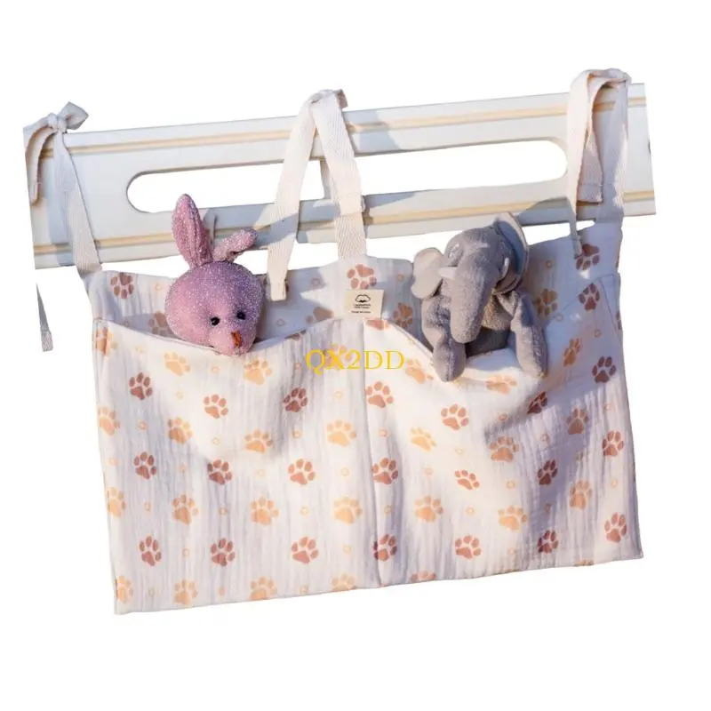 Multifunctional Baby Bedside Hanging Bag Cotton Fabric Easy to Cleaning Design