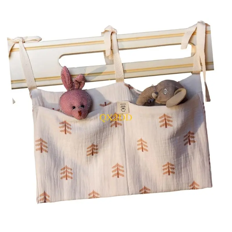 Multifunctional Baby Bedside Hanging Bag Cotton Fabric Easy to Cleaning Design