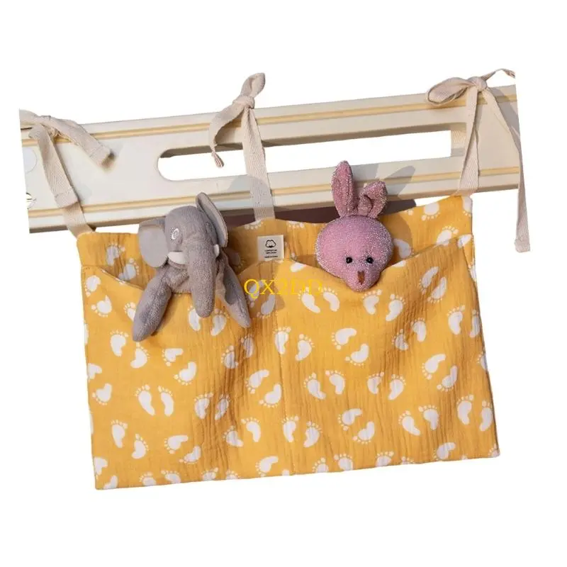 Multifunctional Baby Bedside Hanging Bag Cotton Fabric Easy to Cleaning Design