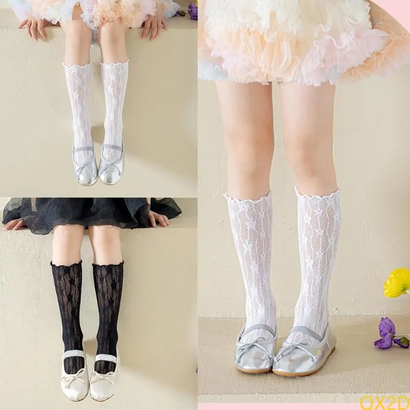 Calf Length Socks Comfortable Hosiery See Through Fishnet Middle Tube Socks