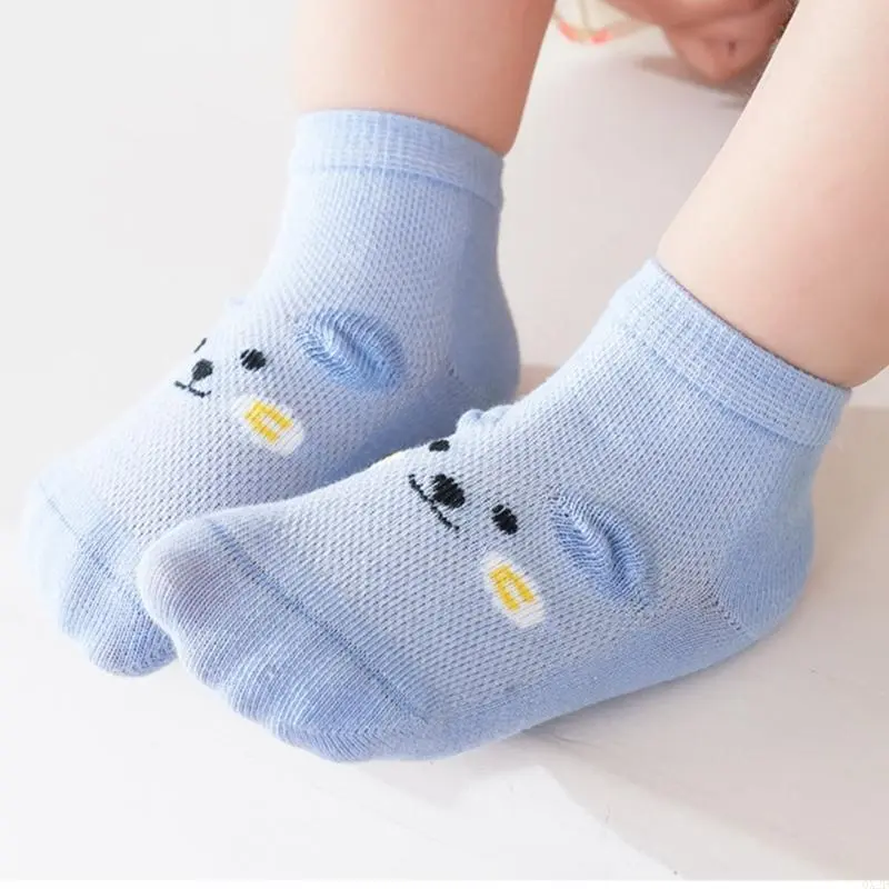 Toddlers Socks Breathable Ankle Socks Spring Cotton Socks with Anti Skid Soles