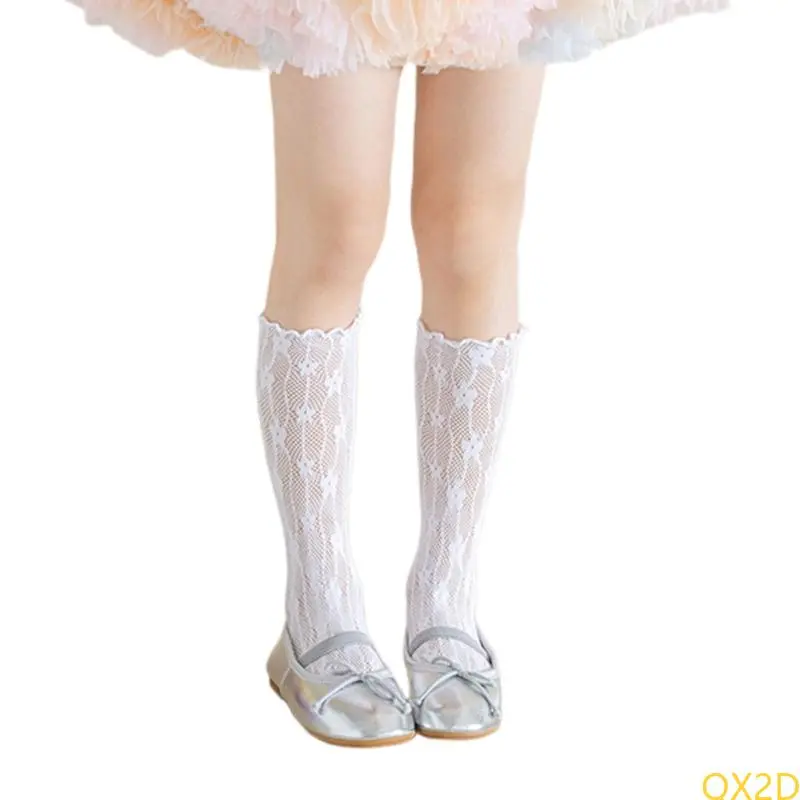 Calf Length Socks Comfortable Hosiery See Through Fishnet Middle Tube Socks