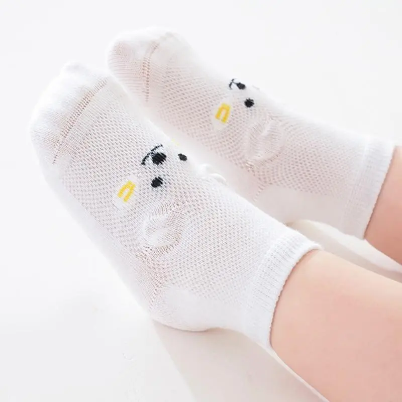 Toddlers Socks Breathable Ankle Socks Spring Cotton Socks with Anti Skid Soles