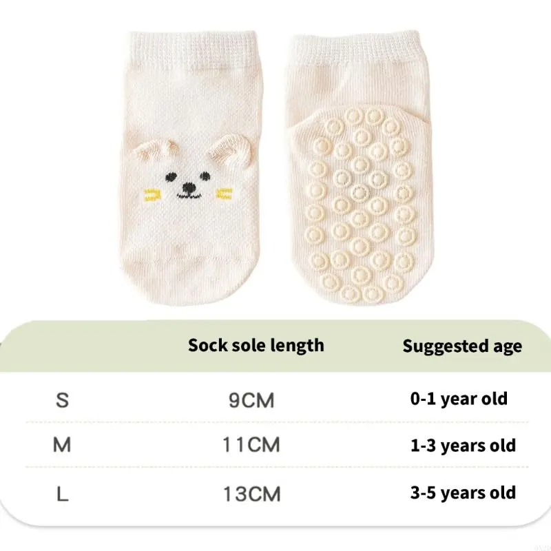 Toddlers Socks Breathable Ankle Socks Spring Cotton Socks with Anti Skid Soles