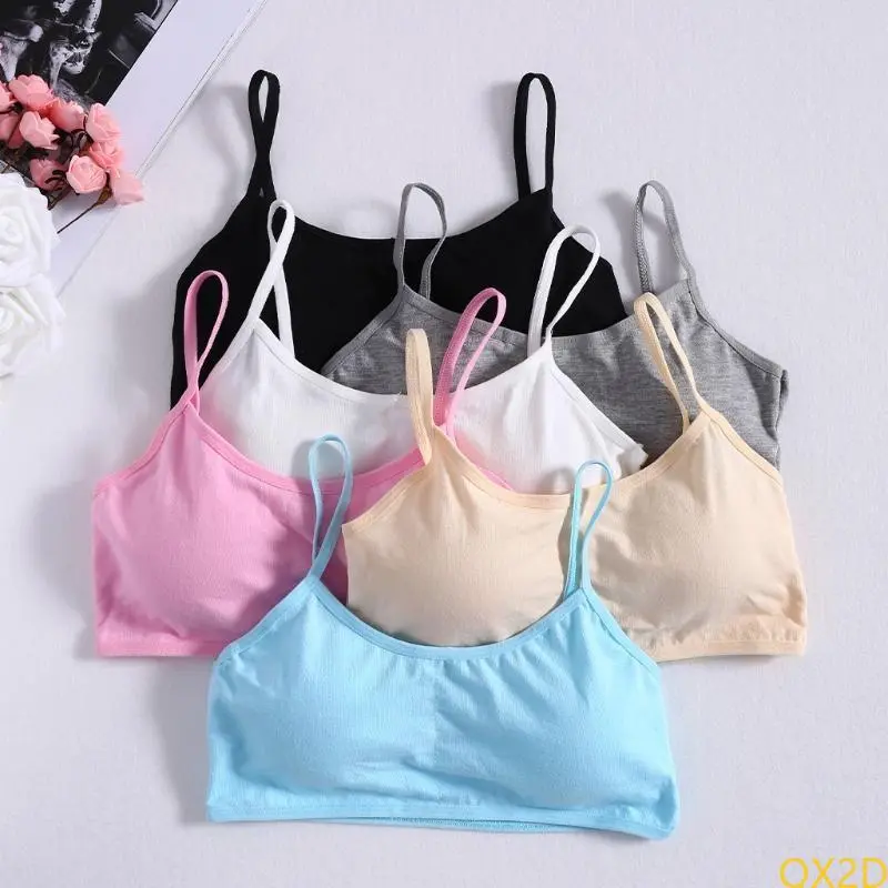 Girl Bra Teen Crop Top Underwear Vest Puberty Sport Training Bras Solid Color Streetwear Tube Top for Girl Birthday Gift