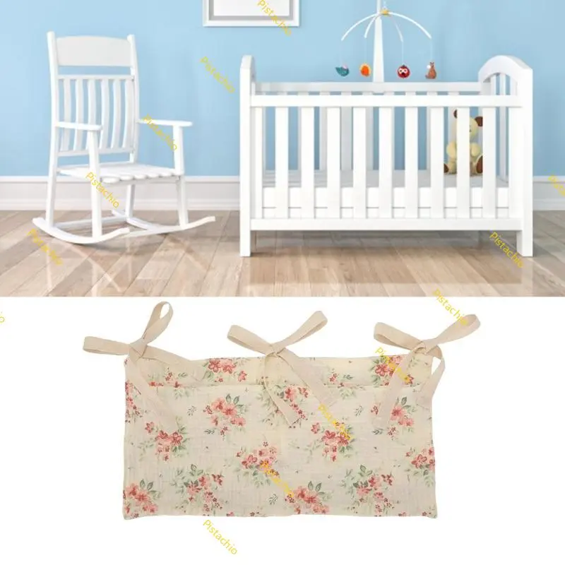 Practical Baby Crib Hanging Bag Big Capacity Organiser Bag Provide Easy Storage
